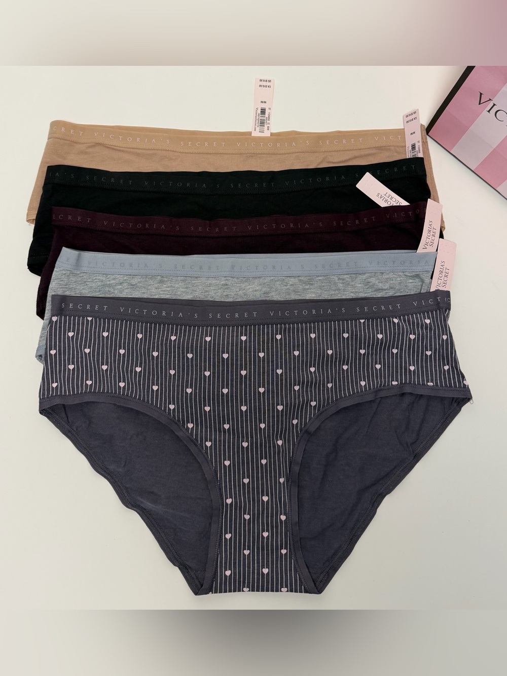 NWT Lot of 5 Victoria’s Secret Hiphugger Hipster Medium Panties NEW
